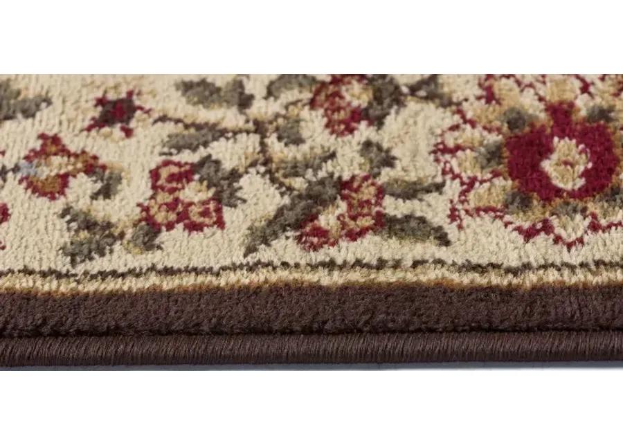 5 x 7 Medium Tan and Red Area Rug - Elegance