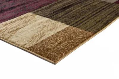 Elegance 5 x 7 Brown, Red, and Green Area Rug