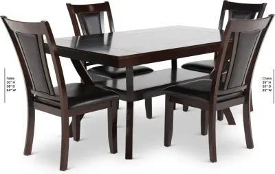 Brent Dark Cherry 5 Piece Dining Room Set