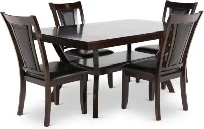 Brent Dark Cherry 5 Piece Dining Room Set