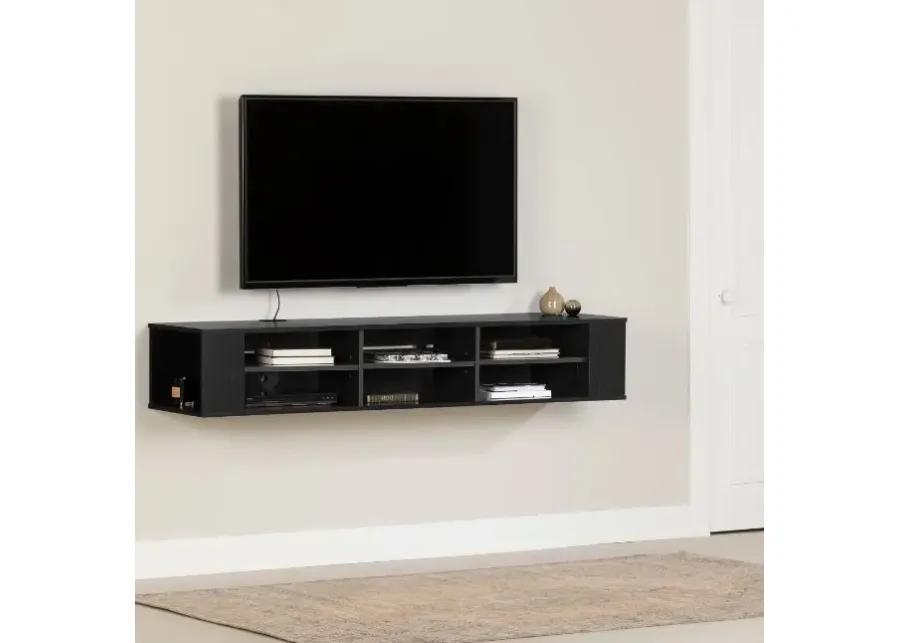 City Lights Black Oak Wall-Mounted Media Console (66 Inch) - South...