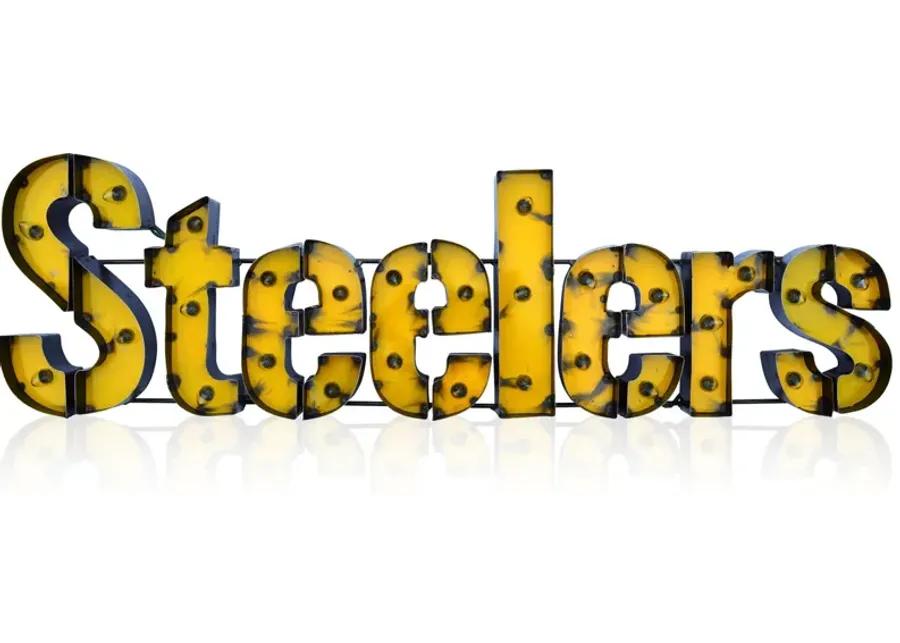 NFL Lighted Recycled Metal Sign in Pittsburg Steelers by Imperial International