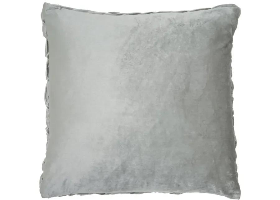 Nourison Velvet Pleated Waves Throw Pillow in Light Gray by Nourison