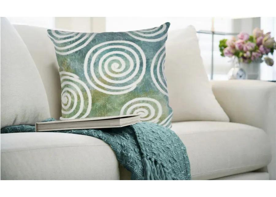 Visions IV Curl Accent Pillow in Aqua by Trans-Ocean Import Co Inc