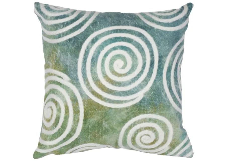 Visions IV Curl Accent Pillow in Aqua by Trans-Ocean Import Co Inc