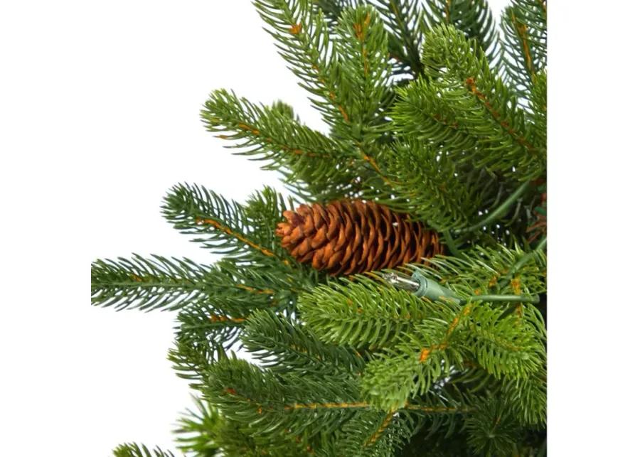 3.5' Pre-Lit Yukon Mountain Fir Artificial Tree in Green by Bellanest