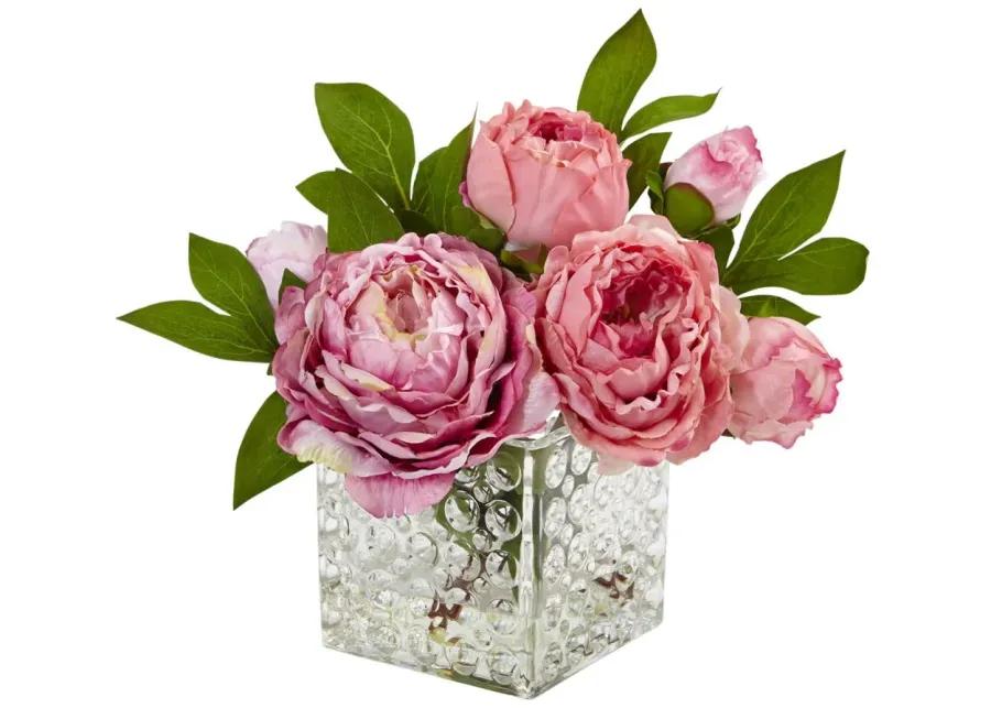 Peony in Glass Vase in Pink by Bellanest