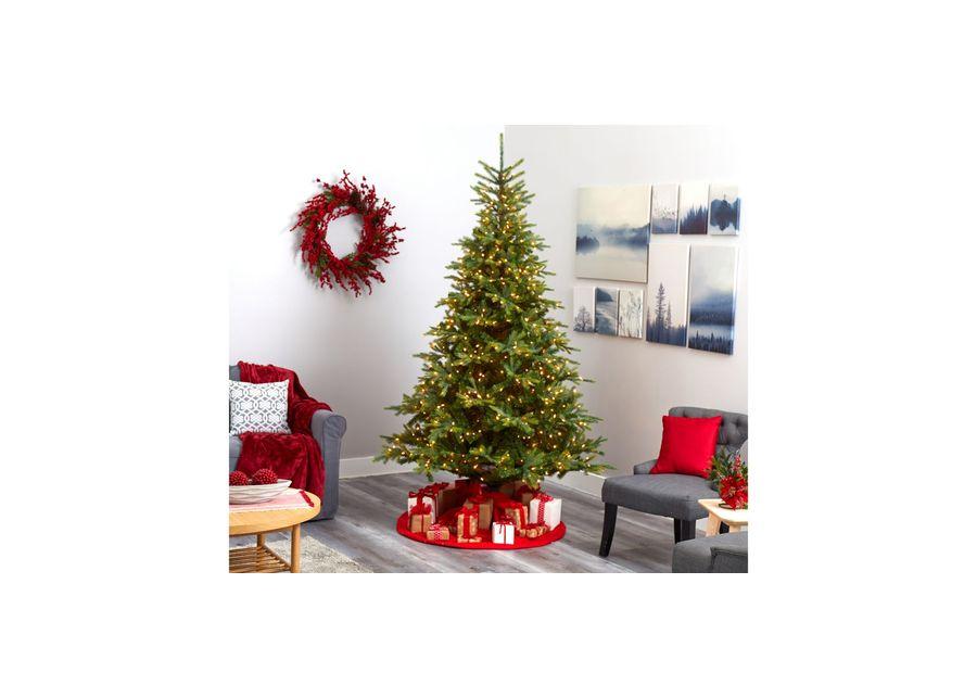 8ft. Pre-Lit North Carolina Spruce Artificial Christmas Tree in Green by Bellanest