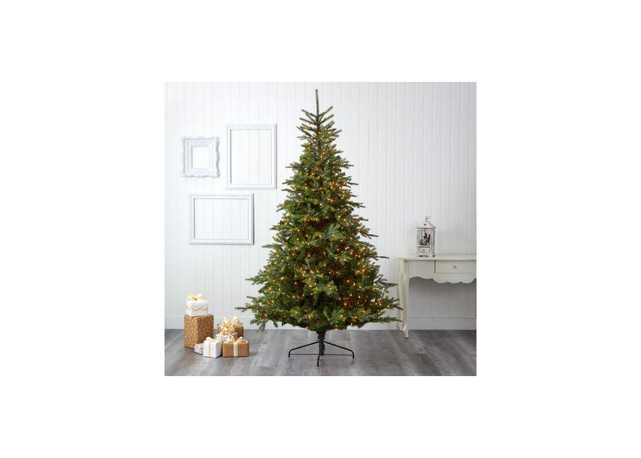 8ft. Pre-Lit North Carolina Spruce Artificial Christmas Tree in Green by Bellanest