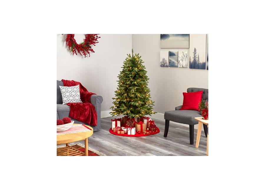 5ft. Pre-Lit Snowed Grand Teton Artificial Christmas Tree in Green by Bellanest