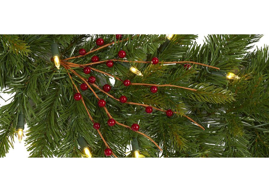 6ft. Pre-Lit Christmas Pine Artificial Garland in Green by Bellanest