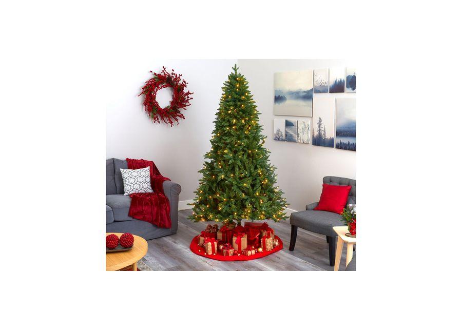 7ft. Pre-Lit New Hampshire Fir Artificial Christmas Tree in Green by Bellanest