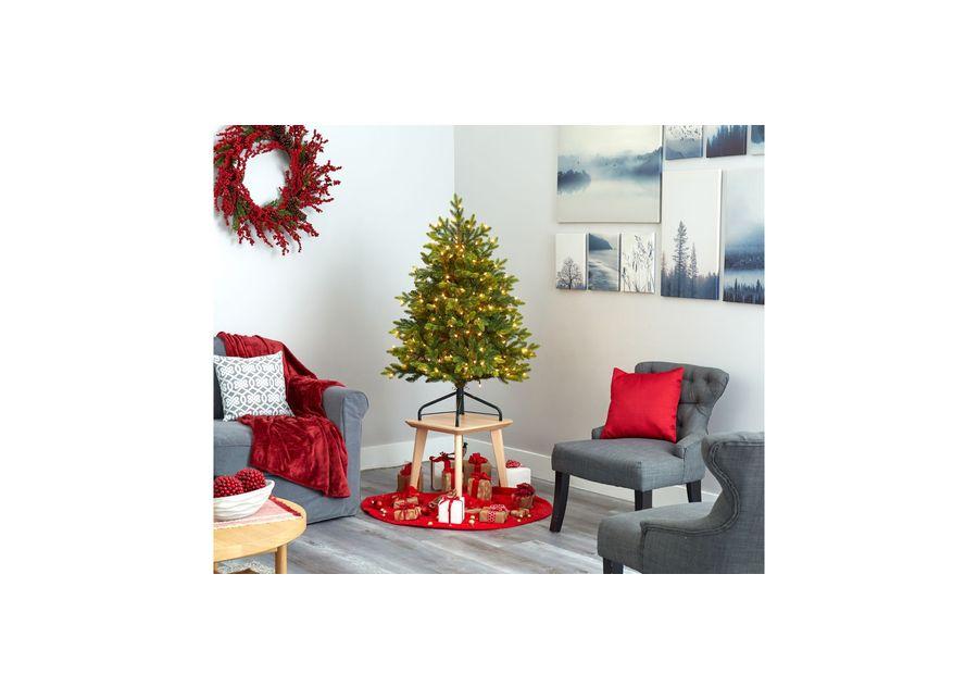 4ft. Pre-Lit North Carolina Fir Artificial Christmas Tree in Green by Bellanest