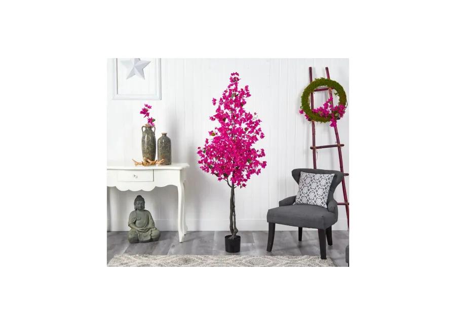 6' Bougainvillea Artificial Tree in Pink by Bellanest