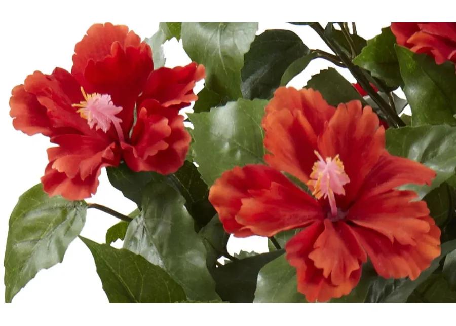 39in. Hibiscus Topiary in Red/Green by Bellanest