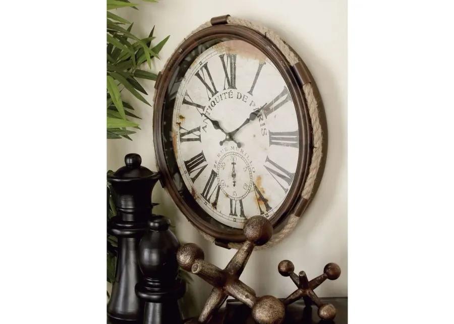 Ivy Collection Mystacorian Wall Clock in Off-White;Gray by UMA Enterprises