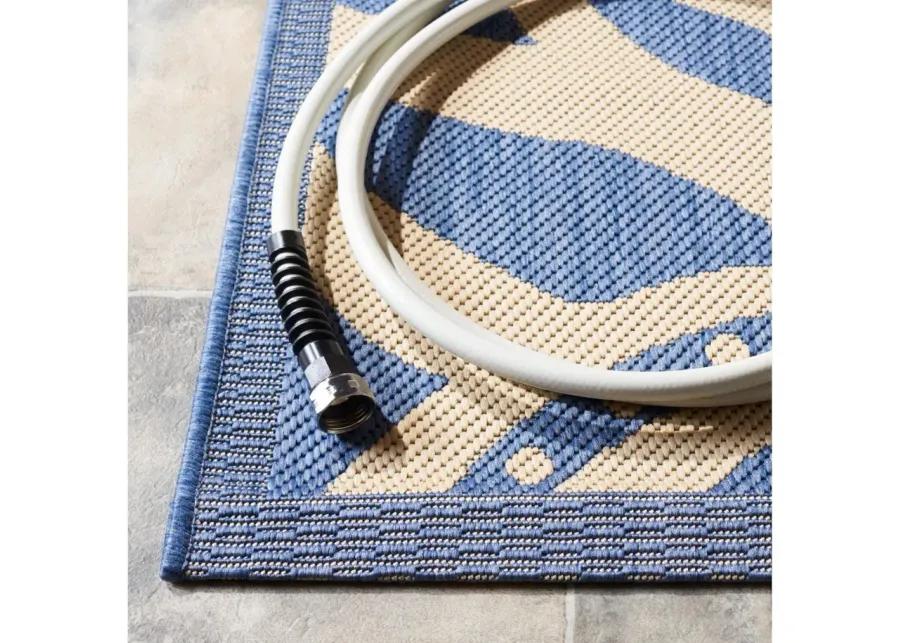 Courtyard Runner Rug in Blue & Natural by Safavieh