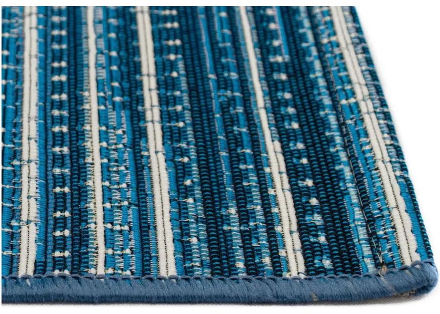 Liora Manne Marina Stripes Indoor/Outdoor Area Rug in China Blue by Trans-Ocean Import Co Inc