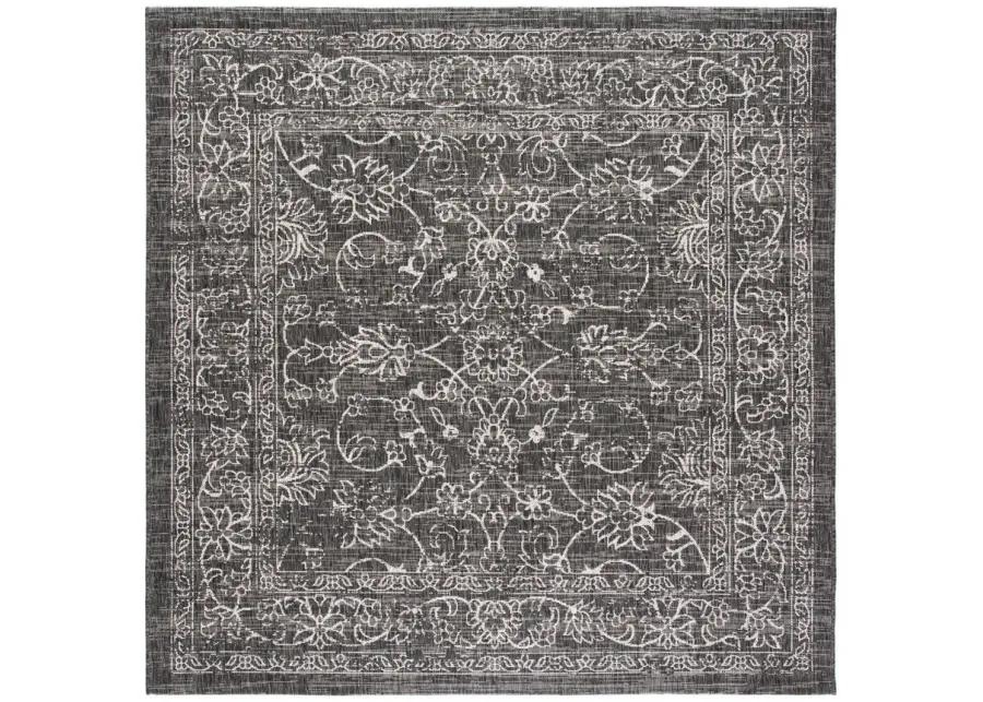 Courtyard Pacific Indoor/Outdoor Area Rug in Black & Ivory by Safavieh