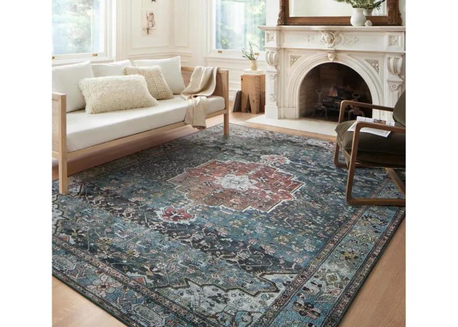 Margot Area Rug in Ocean/Brick by Loloi Rugs