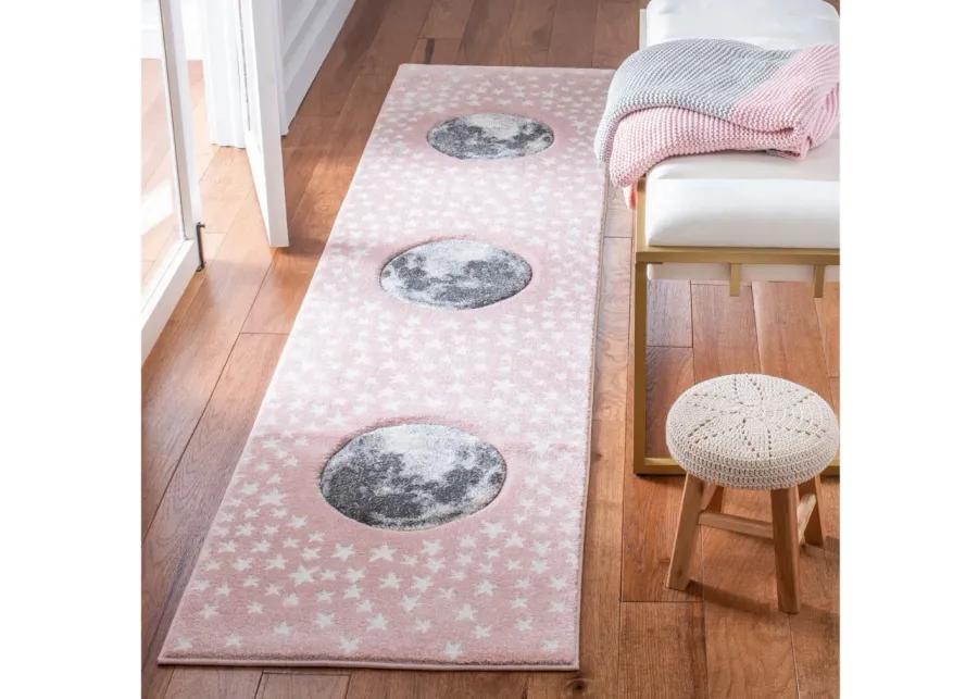 Carousel Earth Kids Runner Rug in Pink & Gray by Safavieh