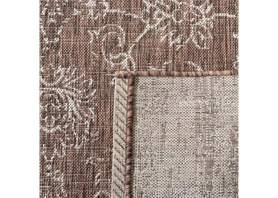 Courtyard Pacific Indoor/Outdoor Area Rug in Brown & Ivory by Safavieh