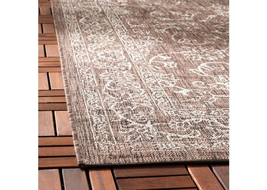 Courtyard Pacific Indoor/Outdoor Area Rug in Brown & Ivory by Safavieh