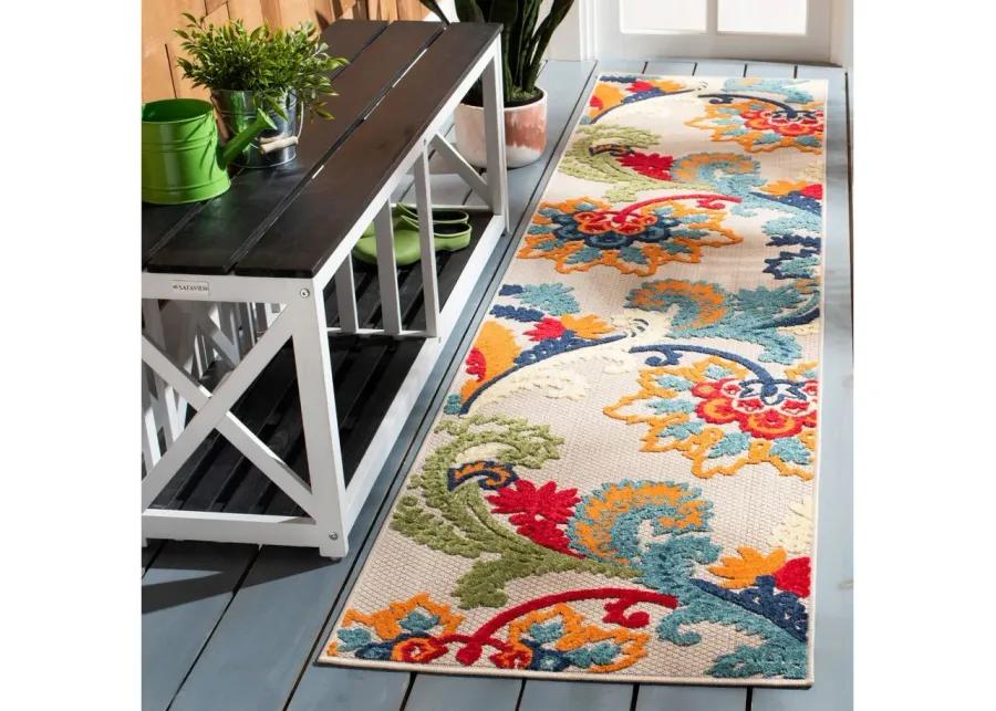 Cabana Runner Rug in Ivory & Blue by Safavieh