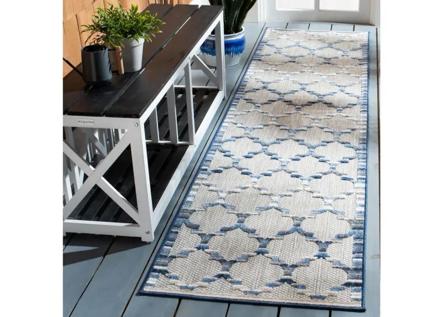 Cabana Runner Rug in Gray & Blue by Safavieh