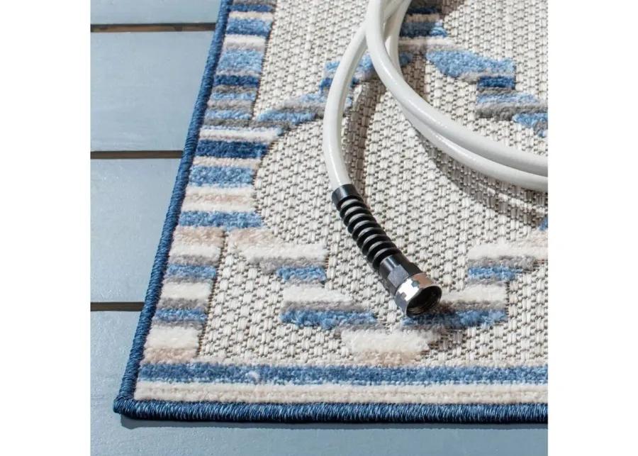 Cabana Runner Rug in Gray & Blue by Safavieh