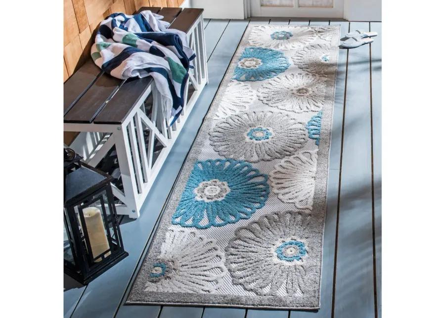 Cabana Runner Rug in Beige & Blue by Safavieh