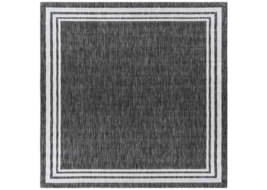 Eagean Bordered Indoor/Outdoor Area Rug in Charcoal, Cream by Surya