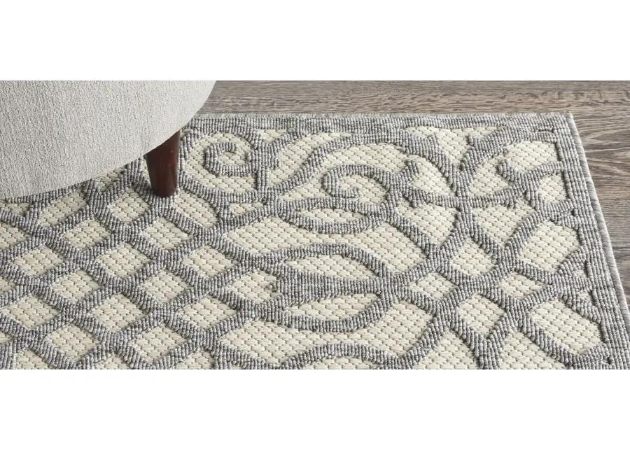 Cozumel Indoor/Outdoor Area Rug in Cream Grey by Nourison