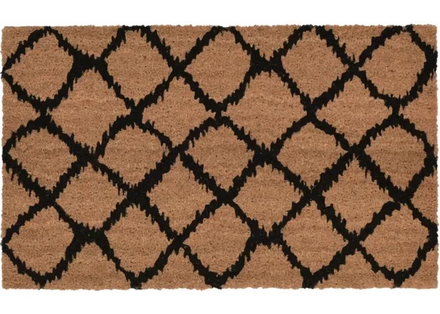 Liora Manne Natura Ikat Lattice Outdoor Mat in Black by Trans-Ocean Import Co Inc