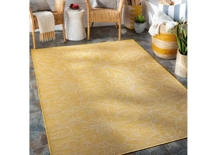 Pasadena Floral Indoor/Outdoor Runner Rug in Yellow by Surya