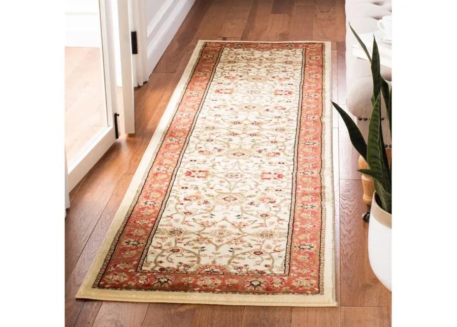 Lyndhurst Runner Rug in Ivory / Rust by Safavieh