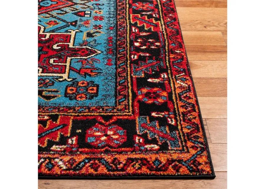 Darius Red Area Rug in Red & Light Blue by Safavieh