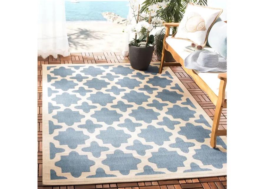 Courtyard Tile Indoor/Outdoor Area Rug in Blue & Beige by Safavieh