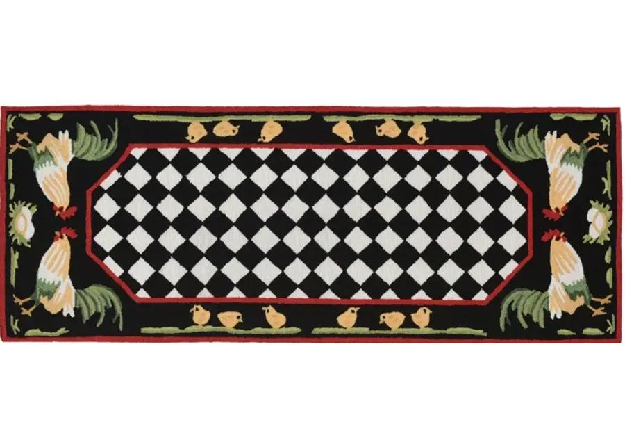 Liora Manne Rooster Front Porch Rug in Black by Trans-Ocean Import Co Inc