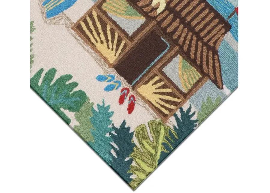 Frontporch Tiki Hut Indoor/Outdoor Area Rug in Multi by Trans-Ocean Import Co Inc