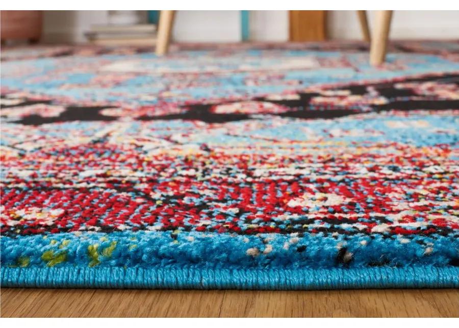 Hamadan Turquoise Area Rug in Turquoise & Black by Safavieh