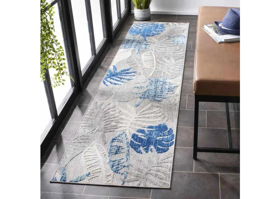 Cabana Runner Rug in Gray & Blue by Safavieh