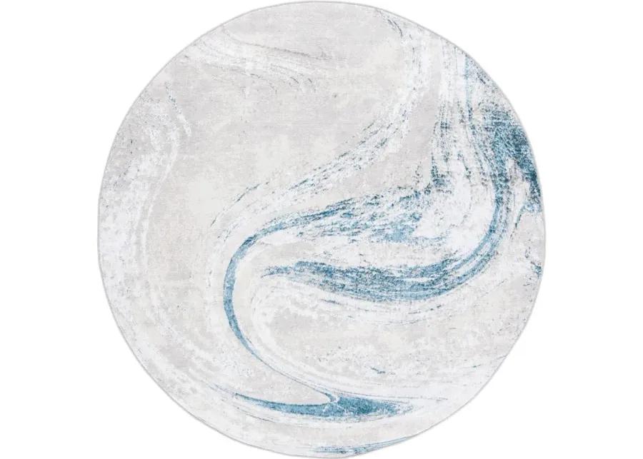 Orchard II Round Rug in Gray & Blue by Safavieh