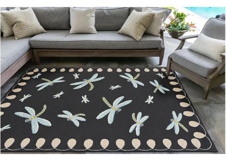 Liora Manne Dragonfly Front Porch Rug in Midnight by Trans-Ocean Import Co Inc