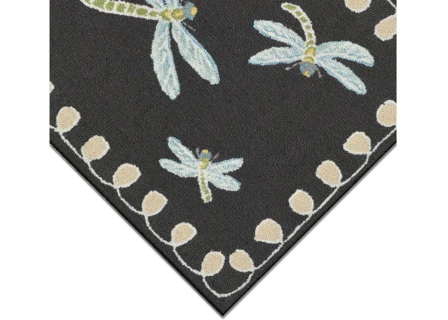 Liora Manne Dragonfly Front Porch Rug in Midnight by Trans-Ocean Import Co Inc