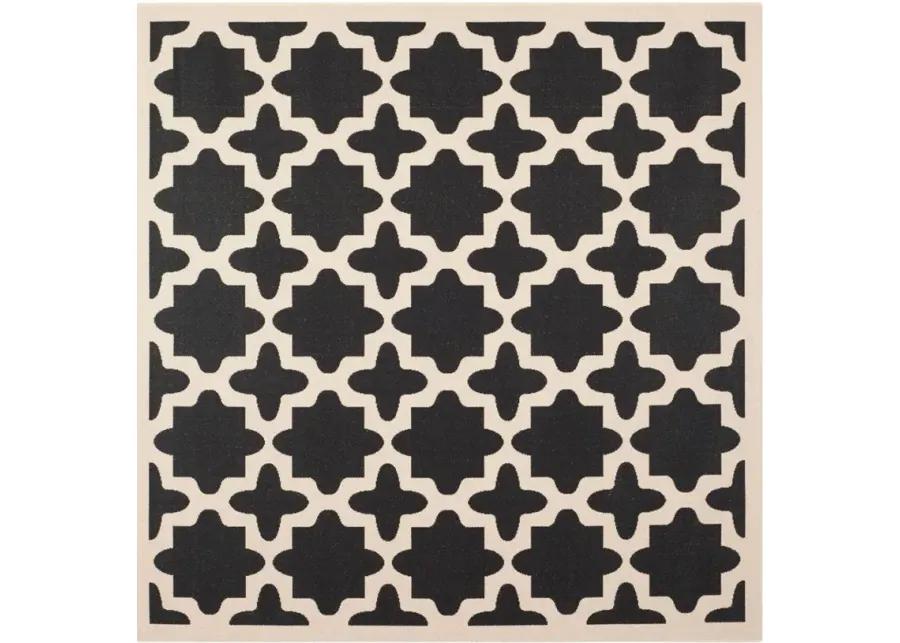 Courtyard Tile Indoor/Outdoor Area Rug in Black & Beige by Safavieh