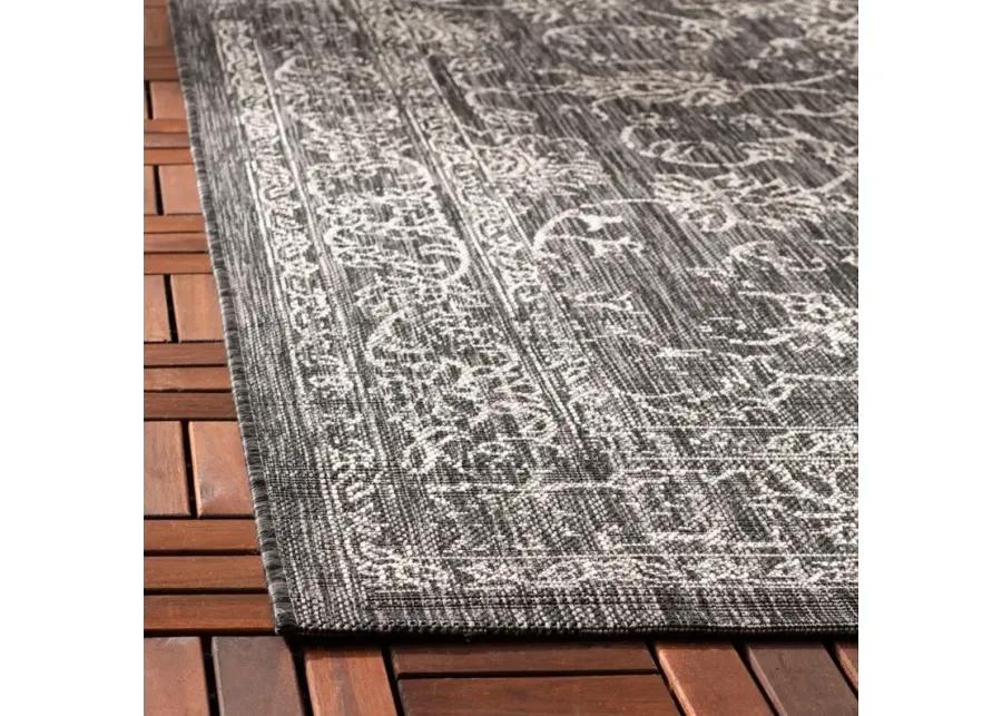 Courtyard Pacific Indoor/Outdoor Area Rug in Black & Ivory by Safavieh