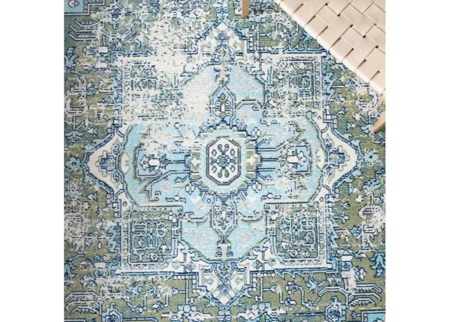 Aiko Area Rug in Green / Blue by Safavieh