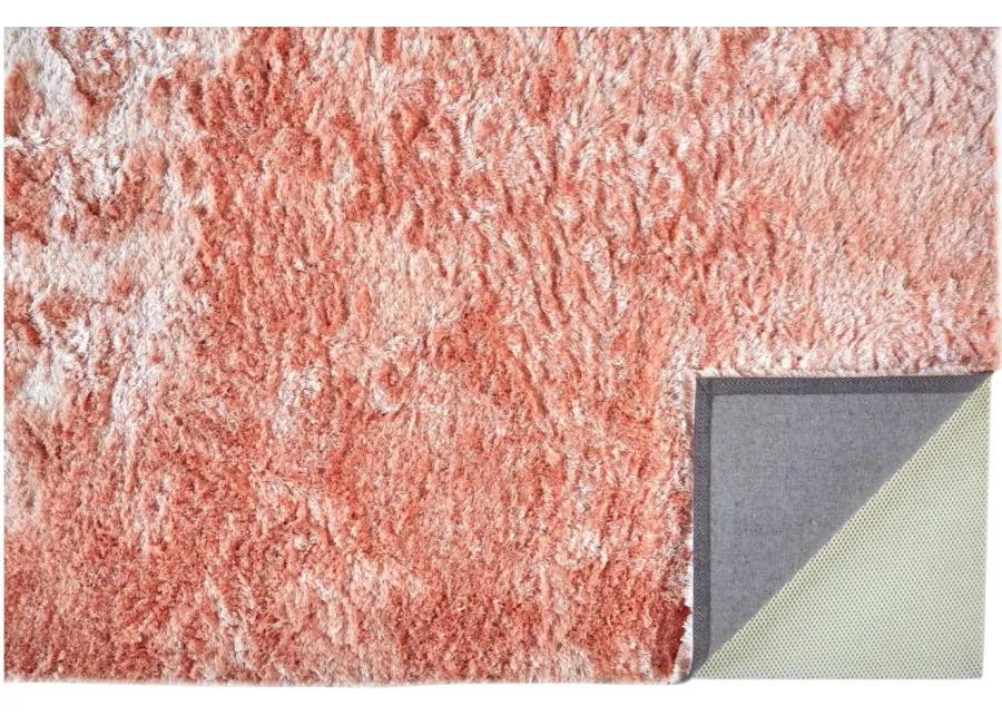 Indochine Plush Shag Area Rug with Metallic Sheen in Salmon Pink by Feizy