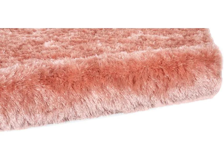 Indochine Plush Shag Area Rug with Metallic Sheen in Salmon Pink by Feizy